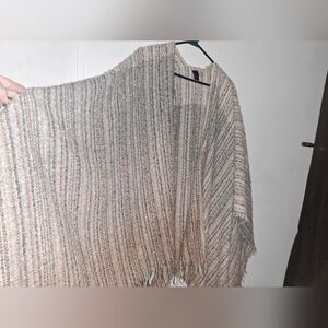 Striped Multicolor Knit Poncho